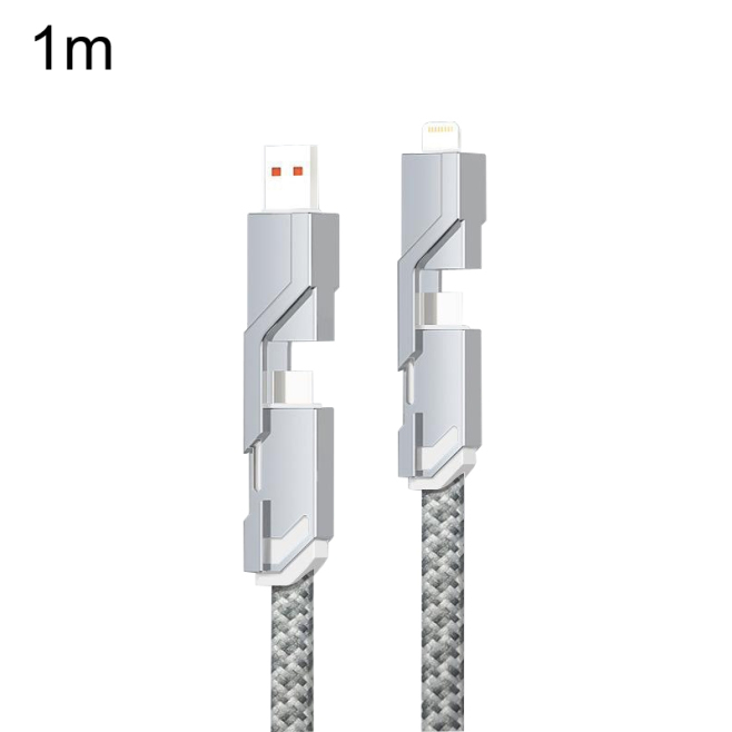Câble De Charge 4 En 1 Pour Téléphone Charge Rapide 3 A 480 Mbps Nylon Tressé Anti-Enchevêtrement 1 mètre