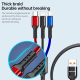 Câble De Charge Et De Données 3 En 1 Charge Rapide Simultanée 8 Pin Micro USB USB C 2.4 A 1.2 M
