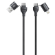 Câble De Charge Et De Données 4 En 1 USB Type-C 8Pin Jusqu’à 60 W 120 cm Tressé Avec Coque En Aluminium