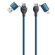 Câble De Charge Et De Données 4 En 1 USB Type-C 8Pin Jusqu’à 60 W 120 cm Tressé Avec Coque En Aluminium