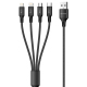 Câble De Charge 4 En 1 Avec 2 Connecteurs 8Pin USB-C Et Micro USB 1,5 m Tressé