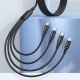 Câble De Charge 4 En 1 Avec 2 Connecteurs 8Pin USB-C Et Micro USB 1,5 m Tressé
