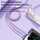 Câble De Charge Rapide Et De Données 3 En 1 100 W 150 Cm USB C 8 Pin Micro USB Pour iOS Android