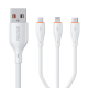 Câble USB 3 En 1 De Charge Rapide Et De Données Jusqu’à 66 W Type C 8 Pin Micro 120 Cm En PVC