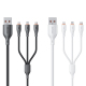 Câble USB 3 En 1 De Charge Rapide Et De Données Jusqu’à 66 W Type C 8 Pin Micro 120 Cm En PVC