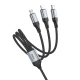 Câble De Charge 3 En 1 USB Vers 8 Pin Type C Micro USB 1 Mètre 2,4 A Nylon Tressé Connexion 8 Pin Data