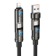 Câble De Charge Et Données 4 En 1 Avec LED Et Puce E Marker Charge Rapide 240W 1,2 M
