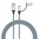 Câble USB 2 En 1 Charge Et Synchronisation Type-C Micro USB 2,4 A 1 M Tressé 480 Mbps Résistant - www.yonis-shop.com