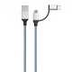 Câble USB 2 En 1 Charge Et Synchronisation Type-C Micro USB 2,4 A 1 M Tressé 480 Mbps Résistant - www.yonis-shop.com