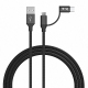 Câble USB 2 En 1 Charge Et Synchronisation Type-C Micro USB 2,4 A 1 M Tressé 480 Mbps Résistant - www.yonis-shop.com