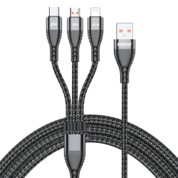 Câble De Charge 3 En 1 USB C 8 Pin Micro USB Jusqu’à 6A Charge Rapide Et Transfert De Données 480 Mbps