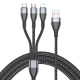 Câble De Charge 3 En 1 USB C 8 Pin Micro USB Jusqu’à 6A Charge Rapide Et Transfert De Données 480 Mbps