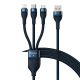 Câble De Charge Rapide 3 En 1 USB 66 W Tressé Nylon 1,2 M Type C 8 Pin Micro USB