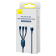 Câble De Charge Rapide 3 En 1 USB 66 W Tressé Nylon 1,2 M Type C 8 Pin Micro USB