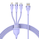 Câble De Charge Rapide 3 En 1 USB 66 W Tressé Nylon 1,2 M Type C 8 Pin Micro USB