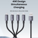 Câble De Charge Rapide Type C 4 En 1 Tressé Avec Connecteur Lightning Puce E Marker Et Alliage D’Aluminium