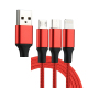 Câble De Charge 3 En 1 USB Vers Lightning USB-C Et Micro-USB En Nylon Tressé 120 cm Pour Smartphones