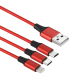Câble De Charge 3 En 1 USB Vers Lightning USB-C Et Micro-USB En Nylon Tressé 120 cm Pour Smartphones