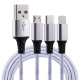 Câble De Charge 3 En 1 USB Vers Lightning USB-C Et Micro-USB En Nylon Tressé 120 cm Pour Smartphones
