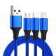 Câble De Charge 3 En 1 USB Vers Lightning USB-C Et Micro-USB En Nylon Tressé 120 cm Pour Smartphones - www.yonis-shop.com
