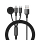 Câble De Charge 3 En 1 Pour iPhone Et Apple Watch Charge 3 Appareils Transfert De Données USB-C Tressé 1 m Noir