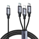 Câble De Charge 3 En 1 Type C 8 Pin Et Micro USB Pour 3 Appareils Charge Simultanée 30 W Tresse Nylon Durable