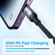 Câble De Charge 3 En 1 Type C 8 Pin Et Micro USB Pour 3 Appareils Charge Simultanée 30 W Tresse Nylon Durable