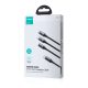 Câble De Charge 3 En 1 Type C 8 Pin Et Micro USB Pour 3 Appareils Charge Simultanée 30 W Tresse Nylon Durable