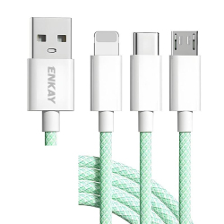 Câble De Charge Et De Données 3 En 1 8 Pin USB C Micro USB 3 A Nylon Tressé 1 M - www.yonis-shop.com