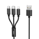 Câble De Charge 3 En 1 USB Vers 8 Pin USB-C Et Micro USB 1 m 2.8 A Avec Alliage D’Aluminium Et Fil Tressé En PVC