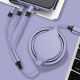 Câble De Charge Et Synchronisation 3 En 1 USB Vers USB C 8 Pin Et Micro USB Rétractable En Silicone Liquide 3.5 A