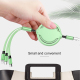 Câble De Charge Et Synchronisation 3 En 1 USB Vers USB C 8 Pin Et Micro USB Rétractable En Silicone Liquide 3.5 A
