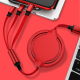 Câble De Charge Et Synchronisation 3 En 1 USB Vers USB C 8 Pin Et Micro USB Rétractable En Silicone Liquide 3.5 A