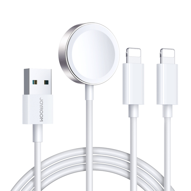 Câble De Charge 3 En 1 USB Pour iWatch Avec Double Connecteur 8 Broches Charge Magnétique 3200 GS Et Recharge Simultanée De 3