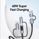 Câble De Charge Rapide 6 En 1 60 W Avec Affichage LED Puce E Marker Et Fil Tressé 1.2 M