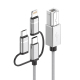 Câble Imprimante USB 3 En 1 Pour Instruments MIDI USB-C Micro USB 8 Pin Vers USB-B 2.0 1 m - www.yonis-shop.com