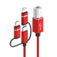 Câble Imprimante USB 3 En 1 Pour Instruments MIDI USB-C Micro USB 8 Pin Vers USB-B 2.0 1 m - www.yonis-shop.com