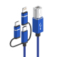 Câble Imprimante USB 3 En 1 Pour Instruments MIDI USB-C Micro USB 8 Pin Vers USB-B 2.0 1 m - www.yonis-shop.com