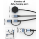 Câble De Charge Rapide 100 W Pour Trois Appareils Entrées USB A USB C Sorties Type C 8 Pin Et Montre Tressé En Nylon 1 Mètre