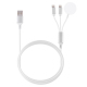 Câble De Charge Magnétique 3 En 1 8 Broches Pour Téléphone Et Montre Charge Simultanée 1 m Blanc Résistant À La Torsion - www...