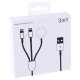 Câble De Charge Magnétique 3 En 1 8 Broches Pour Téléphone Et Montre Charge Simultanée 1 m Blanc Résistant À La Torsion