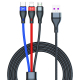 Câble De Charge Rapide 3 En 1 USB Vers Micro USB USB-C Et 8 Pin 40 W 5 A Pour 3 Téléphones Simultanément 1,2 M