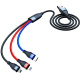 Câble De Charge Rapide 3 En 1 USB Vers Micro USB USB-C Et 8 Pin 40 W 5 A Pour 3 Téléphones Simultanément 1,2 M