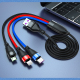Câble De Charge Rapide 3 En 1 USB Vers Micro USB USB-C Et 8 Pin 40 W 5 A Pour 3 Téléphones Simultanément 1,2 M