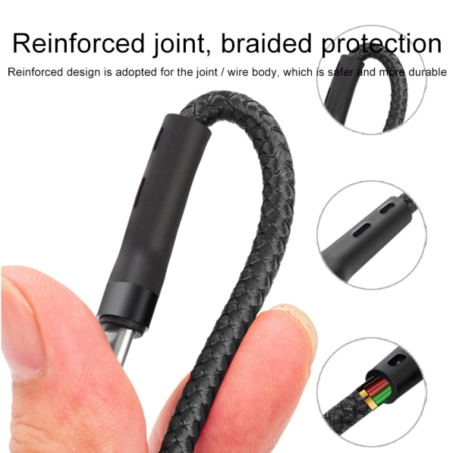 Câble De Charge Et De Données USB Type C 3 En 1 8 Pin Type C Micro USB Pour Trois Appareils 66 W 130 cm Tressé Nylon