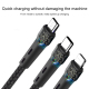 Câble De Charge Et De Données USB Type C 3 En 1 8 Pin Type C Micro USB Pour Trois Appareils 66 W 130 cm Tressé Nylon