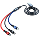 Câble USB 3 En 1 De Charge Rapide Et Transfert De Données 8 Pin USB C Micro USB 5A Tressé Avec Protection Surcharge