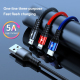 Câble USB 3 En 1 De Charge Rapide Et Transfert De Données 8 Pin USB C Micro USB 5A Tressé Avec Protection Surcharge