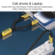 Câble De Données Magnétique 2 En 1 USB-C Vers USB-C Et 8 Pin 65 W 480 MB/S 120 Cm Tressé Anti-Emmêlement