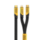 Câble De Données Magnétique 2 En 1 USB-C Vers USB-C Et 8 Pin 65 W 480 MB/S 120 Cm Tressé Anti-Emmêlement